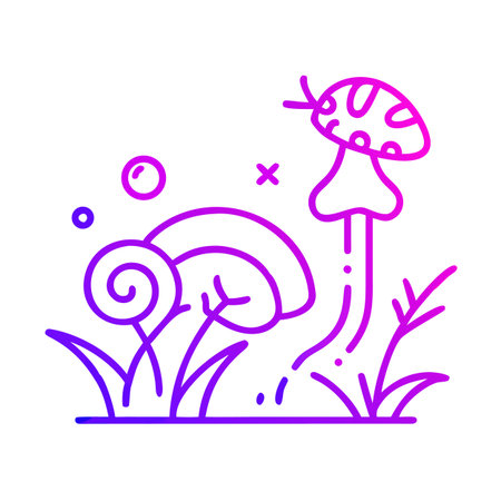 Mushroom vector line icon, nature related thin line illustration, eps 10のイラスト素材