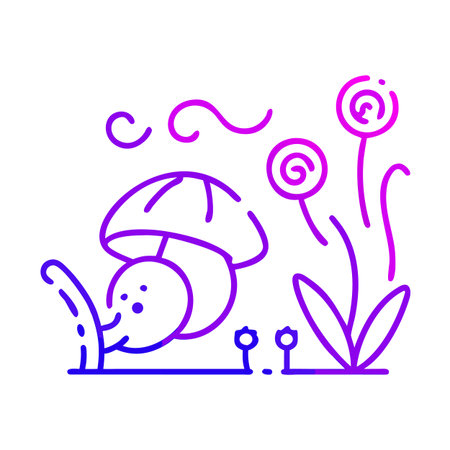 Mushroom icon. Editable line stroke. Vector illustration.のイラスト素材