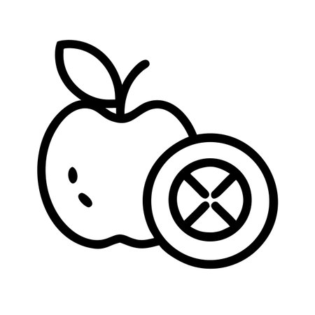 Apple Icon Vector. Outline Apple Sign. Isolated Contour Symbol Illustrationのイラスト素材