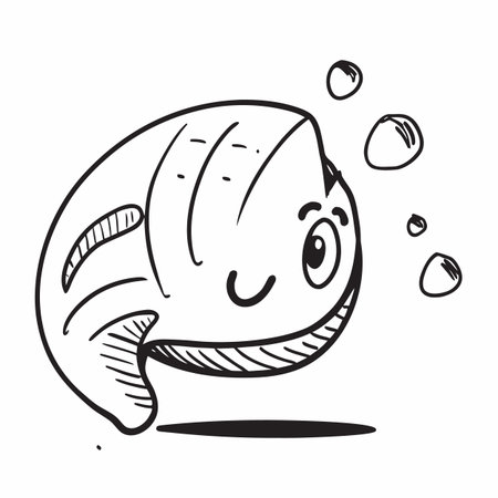 Cartoon fish. Vector illustration of a funny fish. Funny fish.のイラスト素材