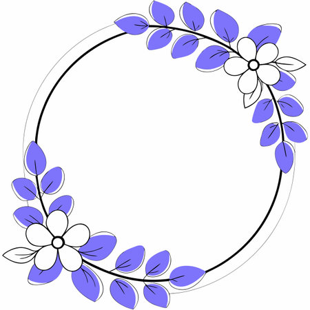 Beautiful round frame with gradient fill. Copy space. Vector clip art.のイラスト素材