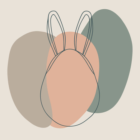 Easter egg with bunny ears. Vector illustration in flat style.のイラスト素材