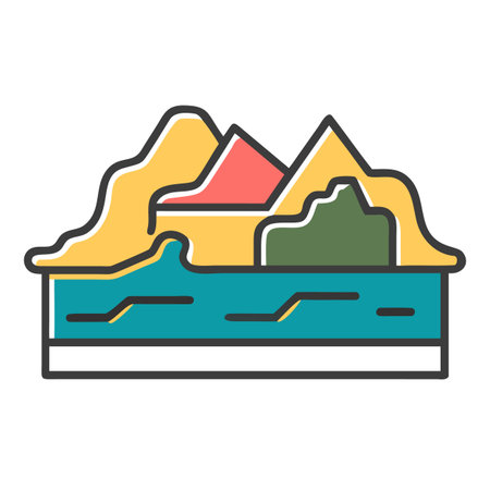 Iceberg icon. Outline iceberg vector icon for web design isolated on white backgroundのイラスト素材