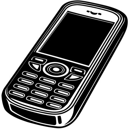 Mobile Phone.Vector Illustration ready for vinyl cutting on white background.のイラスト素材