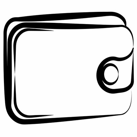 Black and white illustration of a purse on a white background. Vectorのイラスト素材