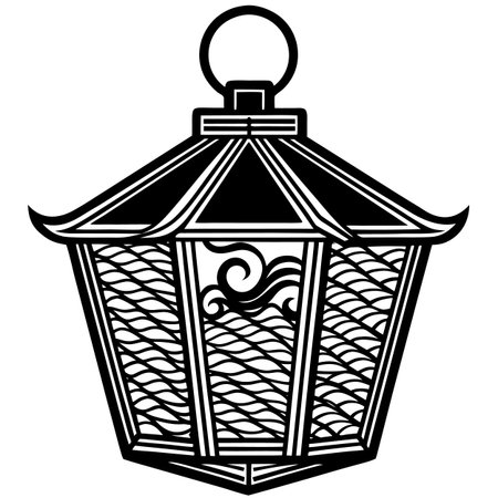 Arabic Lanterns.Vector Illustration ready for vinyl cutting.のイラスト素材