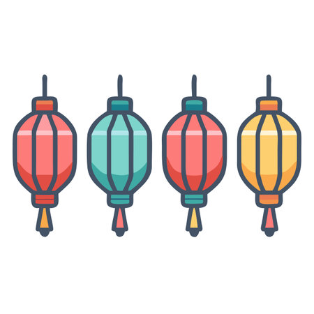 Chinese new year lanterns. Vector illustration of chinese lanterns.のイラスト素材