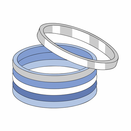 Two wedding rings isolated on white background. Vector illustration. Eps 10.のイラスト素材