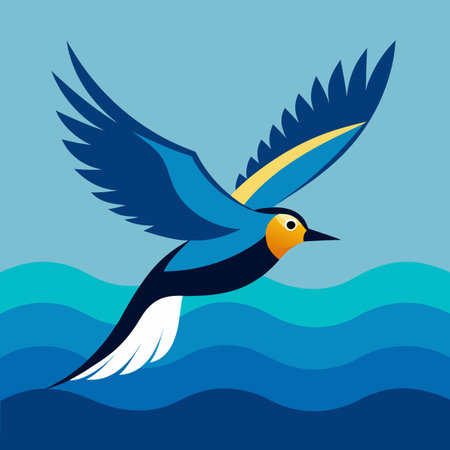 bird icon design, vector illustration eps10 graphic. blue backgroundのイラスト素材