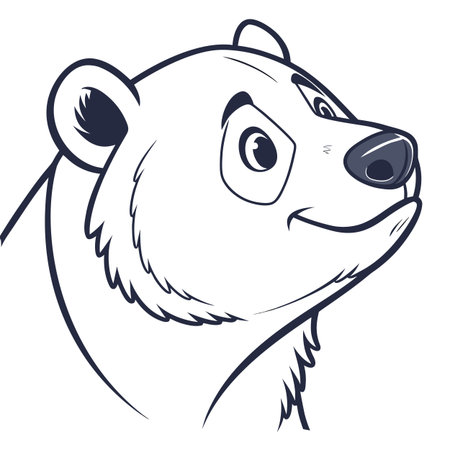 Polar bear head. Vector illustration of a polar bear head.のイラスト素材