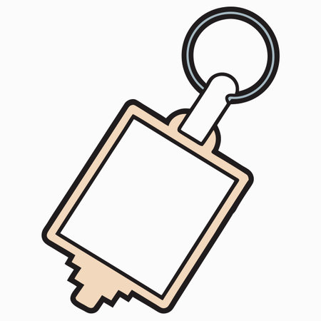 Key chain icon. Vector illustration of a key chain isolated on white background.のイラスト素材