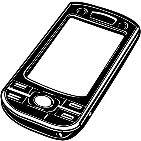 Mobile Phone.Vector illustration ready for vinyl cutting on white background.のイラスト素材