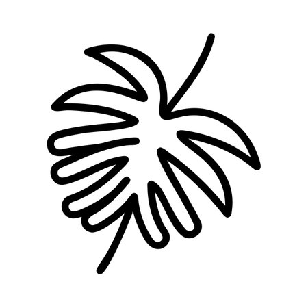 tropical leaf icon vector. A thin line sign. Isolated contour symbol illustrationのイラスト素材