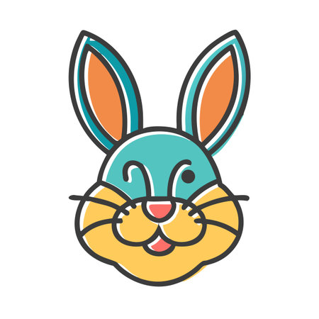 Cute rabbit, easter bunny. Vector illustration in flat styleのイラスト素材