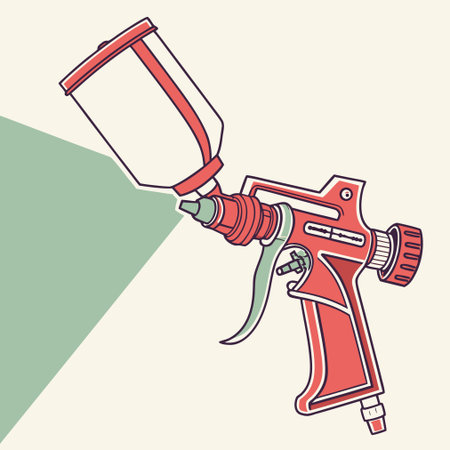 Painting spray gun vector illustration in flat design style. Art and craft equipment.のイラスト素材
