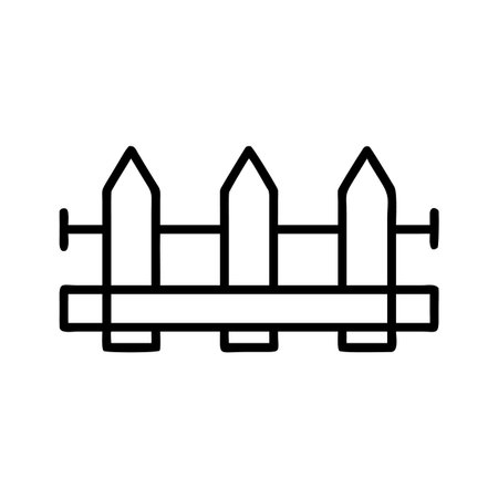 A minimalist illustration of a fence, featuring a clean outline design. Perfect for use in graphic design, web design, or any project needing a simple fence icon.のイラスト素材