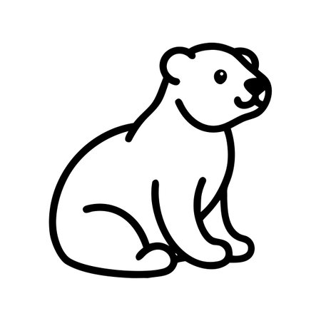 Polar bear icon, outline style vector illustration, linear symbol.のイラスト素材