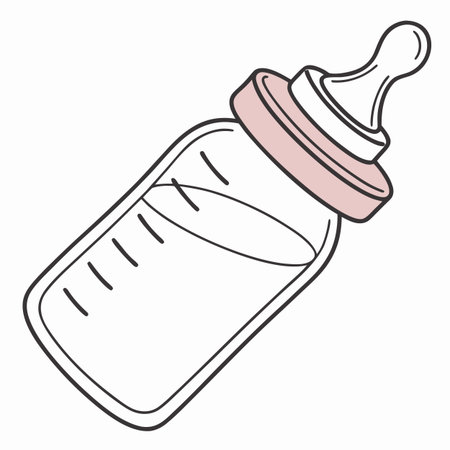 Baby bottle icon. Vector illustration of a baby bottle. Hand drawn baby bottle.のイラスト素材