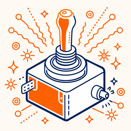 Retro video game joystick. Vector illustration in thin line style.のイラスト素材