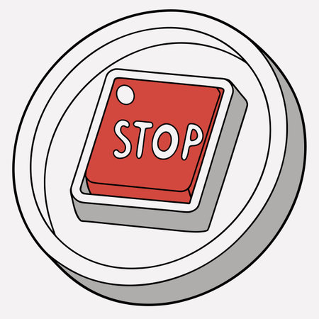 Stop button on white background, vector illustration in eps 10.のイラスト素材
