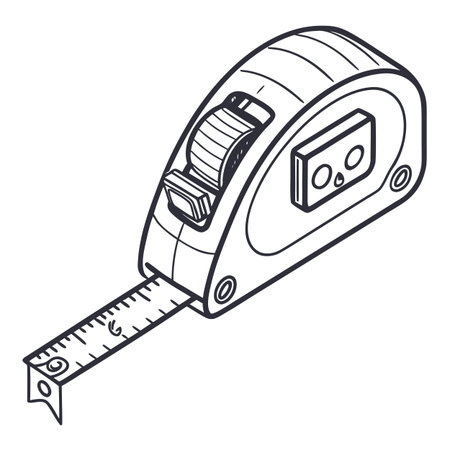 A basic, clear line art illustration of a measuring level tool, emphasizing simplicity.のイラスト素材