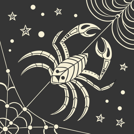 An elegant abstract line art illustration of a star constellation, representing the vastness and mystery of the cosmos.のイラスト素材