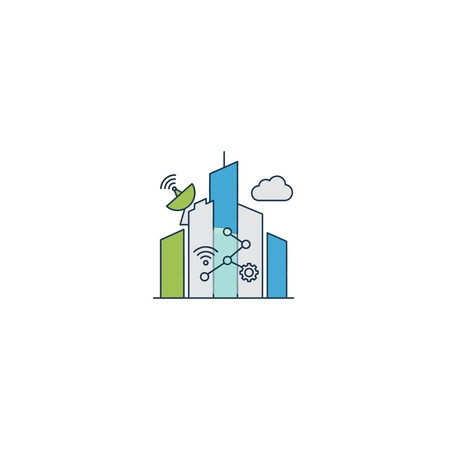 Smart city icon. Flat design style eps 10 vector illustration.のイラスト素材