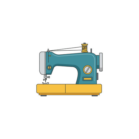 Sewing machine icon. Flat color design. Vector illustration.