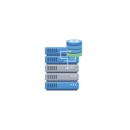 Data center icon on background for graphic and web design. Creative illustration concept symbol for...