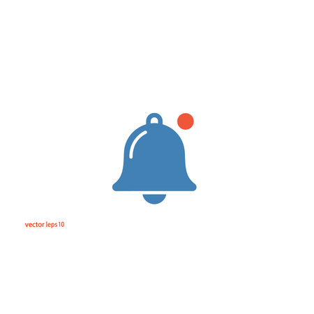 Bell icon in flat style. Notification vector illustration on white isolated background.