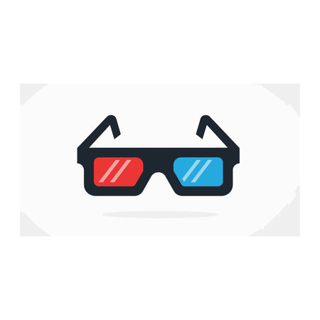 3d glasses flat icon, vector illustration. Flat design style.のイラスト素材