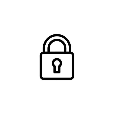 Lock icon isolated on white background. Padlock icon vector illustration.のイラスト素材