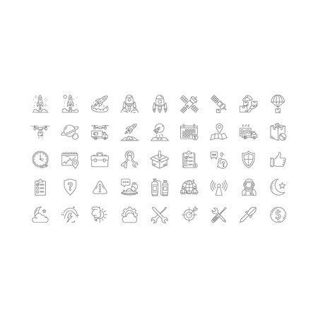 Set of vector line icons, sign and symbols in flat design with elements for mobile concepts and web...