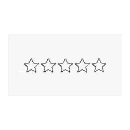 Five stars rating icon in outline style on a white background vector illustration