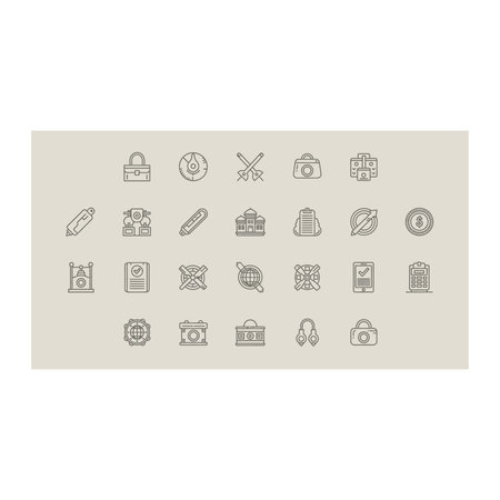 Set of line icons. Pencil, eraser, case. Education concept. Can be used for topics like school, college, universityのイラスト素材