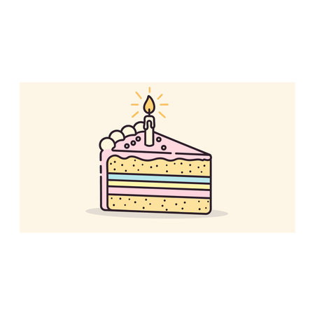 birthday cake with candle icon over white background colorful design vector illustration