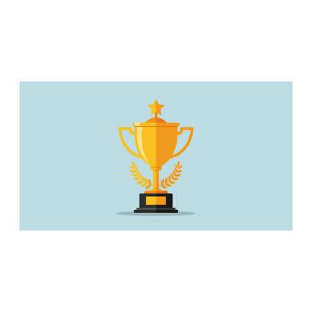 Trophy cup icon. Flat illustration of trophy cup icon for web designのイラスト素材