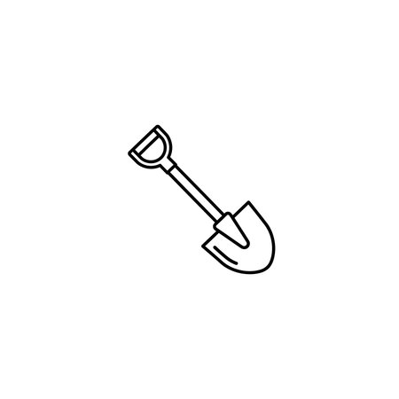 Shovel line icon. Gardening, planting, horticulture concept. Can be used for topics like gardening, agriculture, farmingのイラスト素材