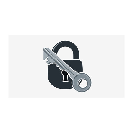 Lock and key icon. Security, safety, protection. Vector illustration