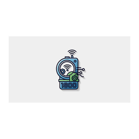 A blue cartoon character with a white face and blue eyes is holding a green object. The character...
