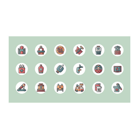 A comprehensive collection of diverse business, technology, and commercial icons displayed in a...