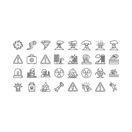 a set of black and white icons depicting various business and office related symbols, including a computer, phone, printer, and moreのイラスト素材
