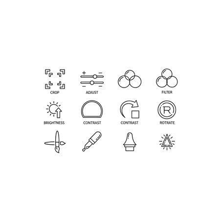 a set of 14 black and white icons related to engineering and technology, including symbols for...