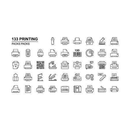 a blurry image of a grid of black and white icons representing different office supplies such as...