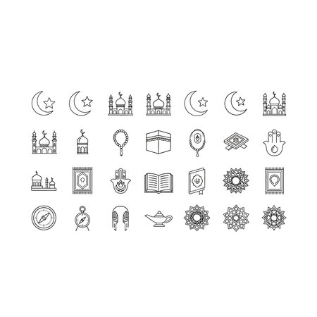 a set of various black and white icons arranged in a grid, depicting different objects and symbolsのイラスト素材