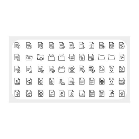 a large sheet of paper with various letters and symbols printed on it in black ink, the letters and symbols are in different fonts and sizes, arranged in rows and columnsのイラスト素材