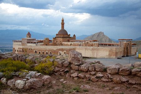 Ishak Pasha Palace near Dogubayazit in Eastern Turkeyの写真素材