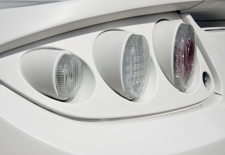 Backside of sport car. Light and white auto.の写真素材