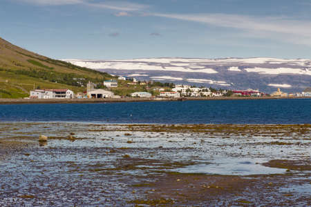 View on Isafjordur twon in north part of Icelandの写真素材