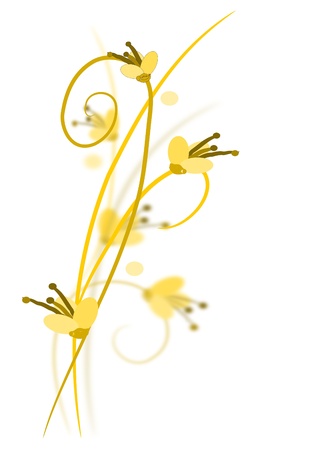 Three yellow flowers with shadows のイラスト素材